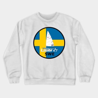 laser class sailboat on flag Sweden Crewneck Sweatshirt